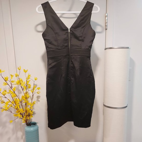 Suzy Shier Bustier Black Satin Dress Size XS - Picture 5 of 7